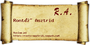 Rontó Asztrid névjegykártya